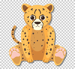 Cute cheetah in flat cartoon style