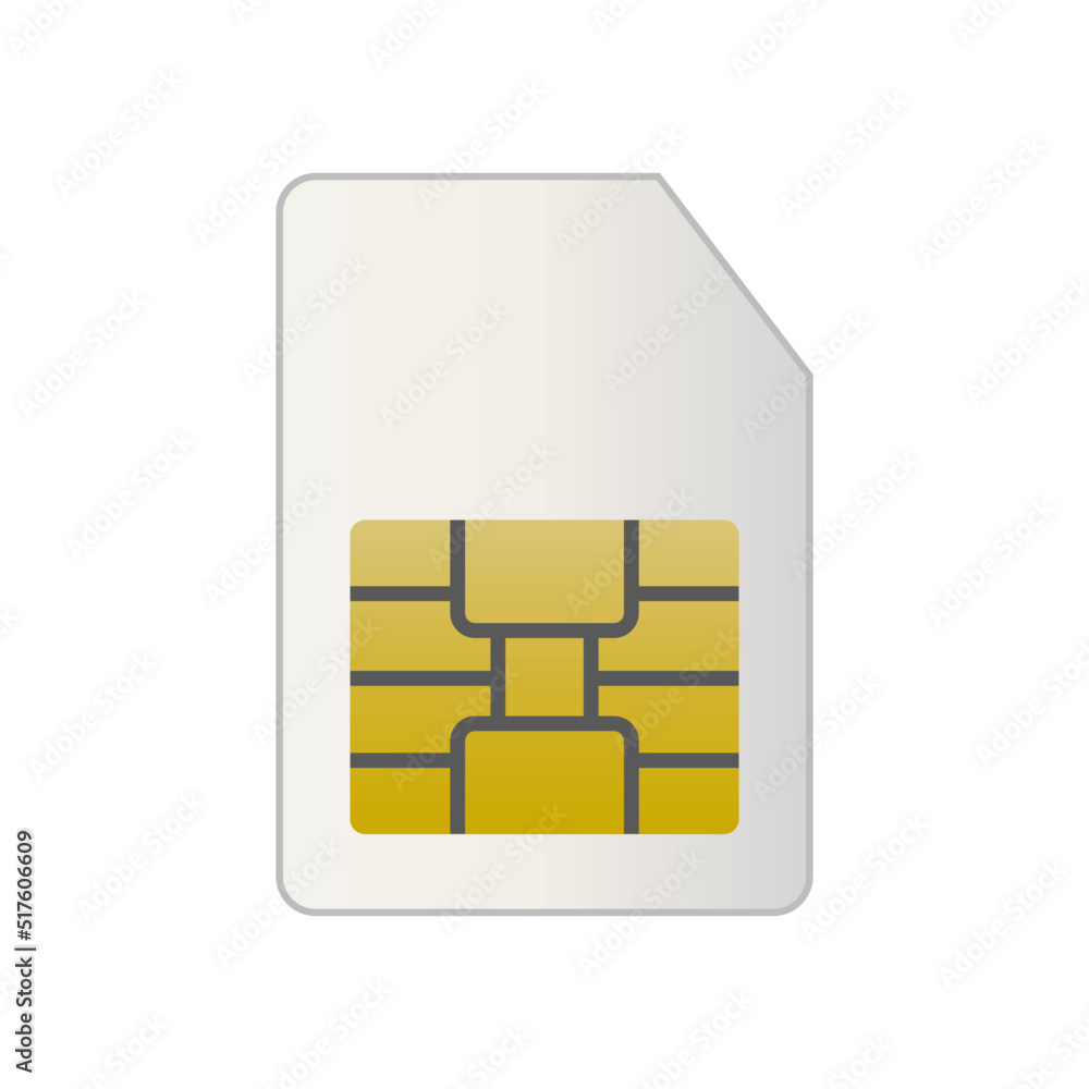 Poster sim card icon. microchip for mobile cellular communication. electronic communication. vector.