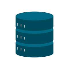 Modern cylindrical server. Web server. Hosting and storage. Vector.