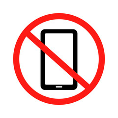 Smartphone use prohibited. Cell phone use prohibited. Vector.