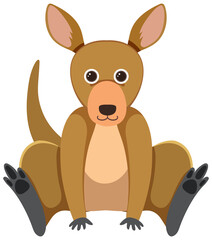 Cute kangaroo in flat style isolated