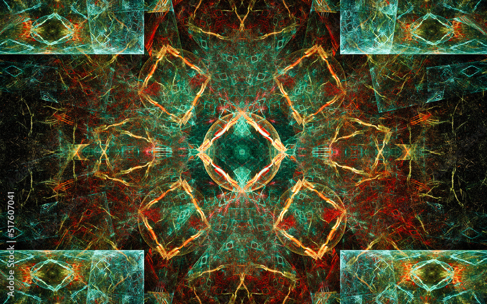 Fototapete digital illustration abstract image generated fractal background image wallpaper pattern of various 