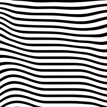 Abstract pattern of wavy stripes or rippled 3D relief black and white lines background. Vector twisted curved stripe modern trendy.Abstract seamless Pattern for Printed Design Tshirt Pillow. © vandana