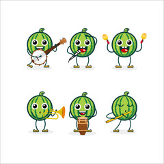 Obraz premium a set of watermelon cartoon illustrations