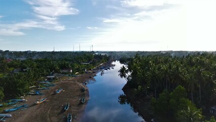 Beautiful aerial view - Natural panorama on Pangandaran beach, West Java-Indonesia
