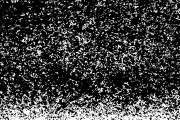Distressed black texture. Dark grainy texture on white background. Dust overlay textured. Grain noise particles. Rusted white effect. Grunge design elements. Vector illustration, EPS 10.