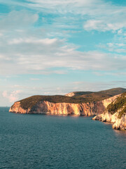 cliffs near sea at sunset Greece Lefkada island