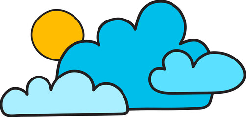 cloud with sun vector