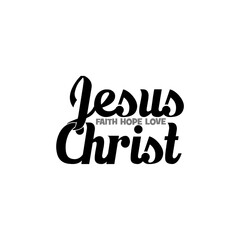 Jesus Christ icon, Faith, Hope, Love, Christian faith isolated on white background