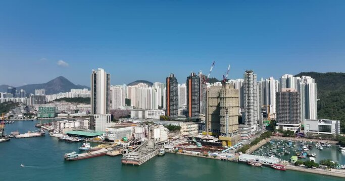 Lei Yue Mun, Hong Kong Top view of Hong Kong city