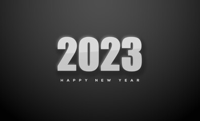 simple and modern happy new year 2023 with bold numbers