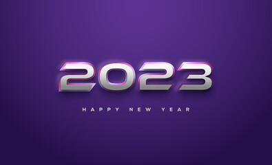 Modern and elegant 2023 happy new year with blue background