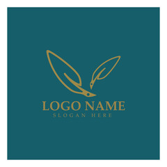 feather pen write sign logo template app icons