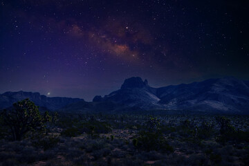 Milky Way at night in autumn ,