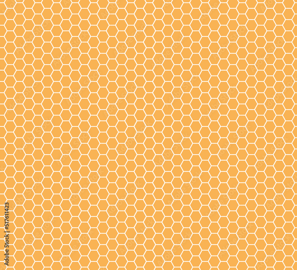 Poster hexagon honeycomb seamless pattern. honeycomb grid seamless texture. yellow hexagonal cell texture. 