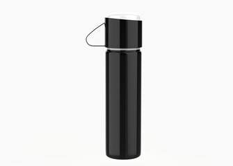 Matte Thermos Bottle Mockup isolated on white background. 3d illustration 