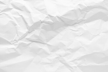 Obraz premium White crumpled paper texture background, clean white wrinkled paper, top view.
