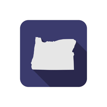recommend clip art: Oregon state square map with long shadow