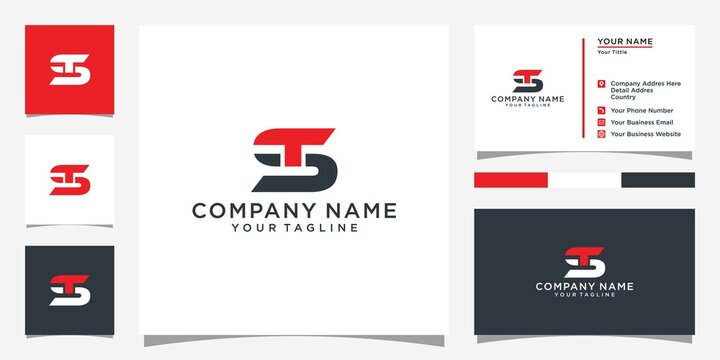 TS or ST letter logo design vector template.