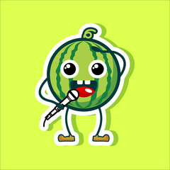 a watermelon singer character