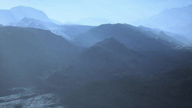 barren mountains in afghanistan in dust