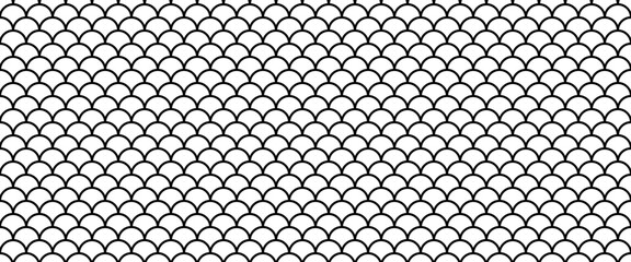 outline fish scale seamless pattern.hand drawing fish skin pattern