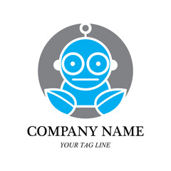 robot and logo symbol vector