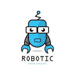 robot and logo symbol vector