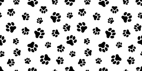 犬の足跡のパターン (Paw Prints Pattern. Vector Illustration)