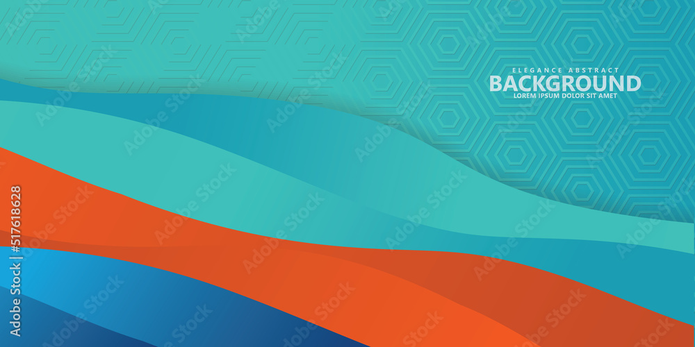 Poster abstract background with wave style and dynamic colorful effect
