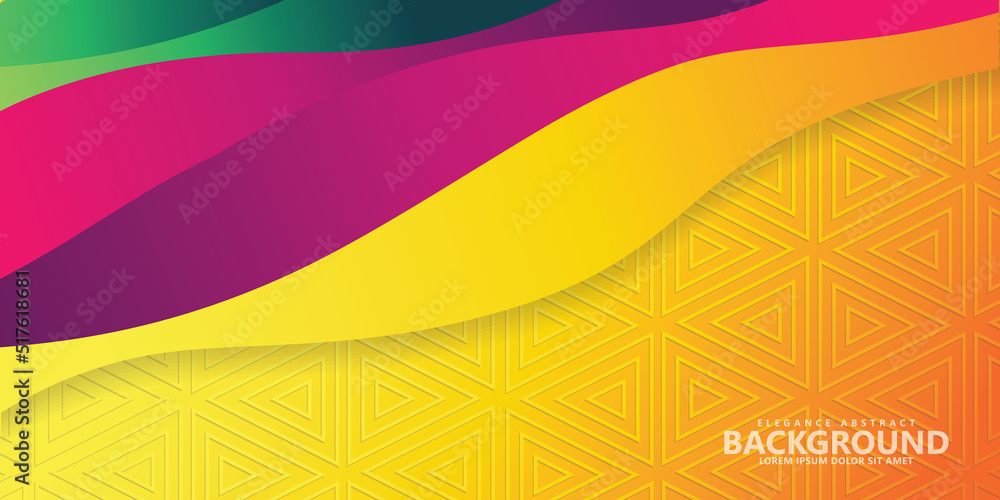 Poster abstract background with wave style and dynamic colorful effect