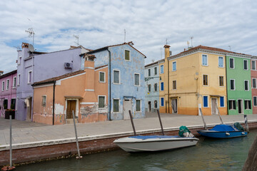 architectural panorama of the colors of Burano