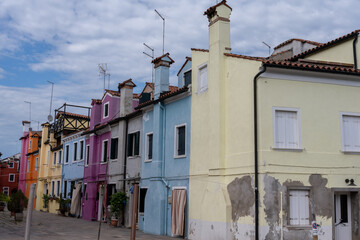 architectural panorama of the colors of Burano