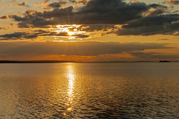 Evening on the polar lake