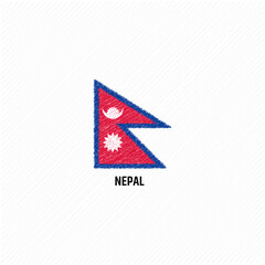 Nepal grunge flag flat vector illustration