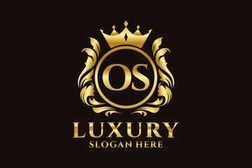 Initial OS Letter Royal Luxury Logo template in vector art for luxurious branding projects and other vector illustration. - obrazy, fototapety, plakaty