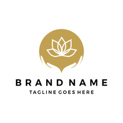 lotus care beauty salon logo design vector