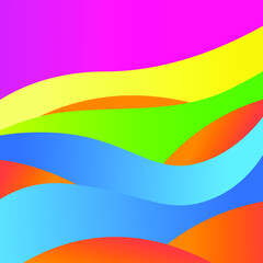 Wavy abstract background made of gradients. Multicolored wavy background