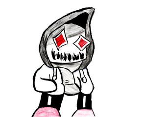 Children's drawings a cartoon image and line drawings