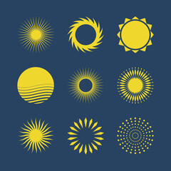 Sun Shapes Vector Set