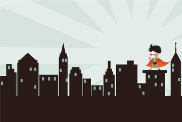 Obraz premium Super Boy Heros City