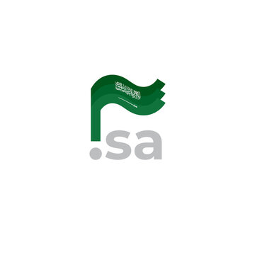 Saudi Arabia flag icon. Original simple design of the saudi arabian flag, map marker. Design element, template national poster with sa domain. State patriotic banner. Vector illustration