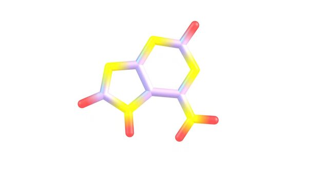 Adenine molecule rotating video Full HD