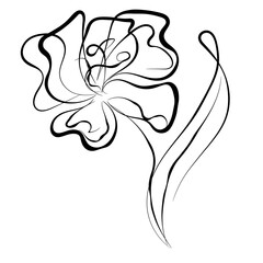 Flower drawing for logo. Suitable for such topics: ecology, beauty, cosmetics.