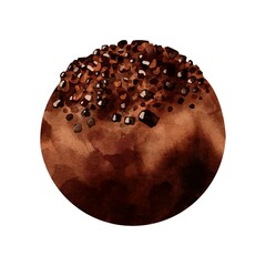 Fototapeta premium Dark Chocolate bar watercolor vector on white background