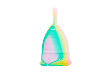 Menstrual cup on a white background