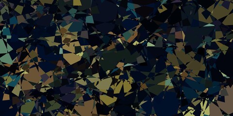 Dark Blue, Yellow vector background with polygonal forms.