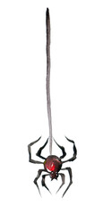 Spider hanging on spider web. Spider and a web. Watercolor illustration
