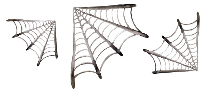 Web Spider Cobweb Icons Set. Outline Illustration Of 3 Web Spider Cobweb Icons For Web