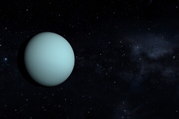 Fototapeta na wymiar Uranus is one of the planets in the solar system. 3d illustration